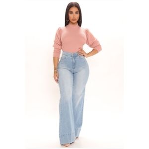 FashionNova Fifth Avenue Wide Leg Jeans